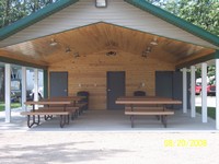 Picture of Newfolden City Park with covered wooden shelter